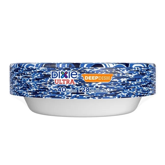 DeepDish Blue Paper Plates - 28 oz, 40 Count - Picture 2 of 2